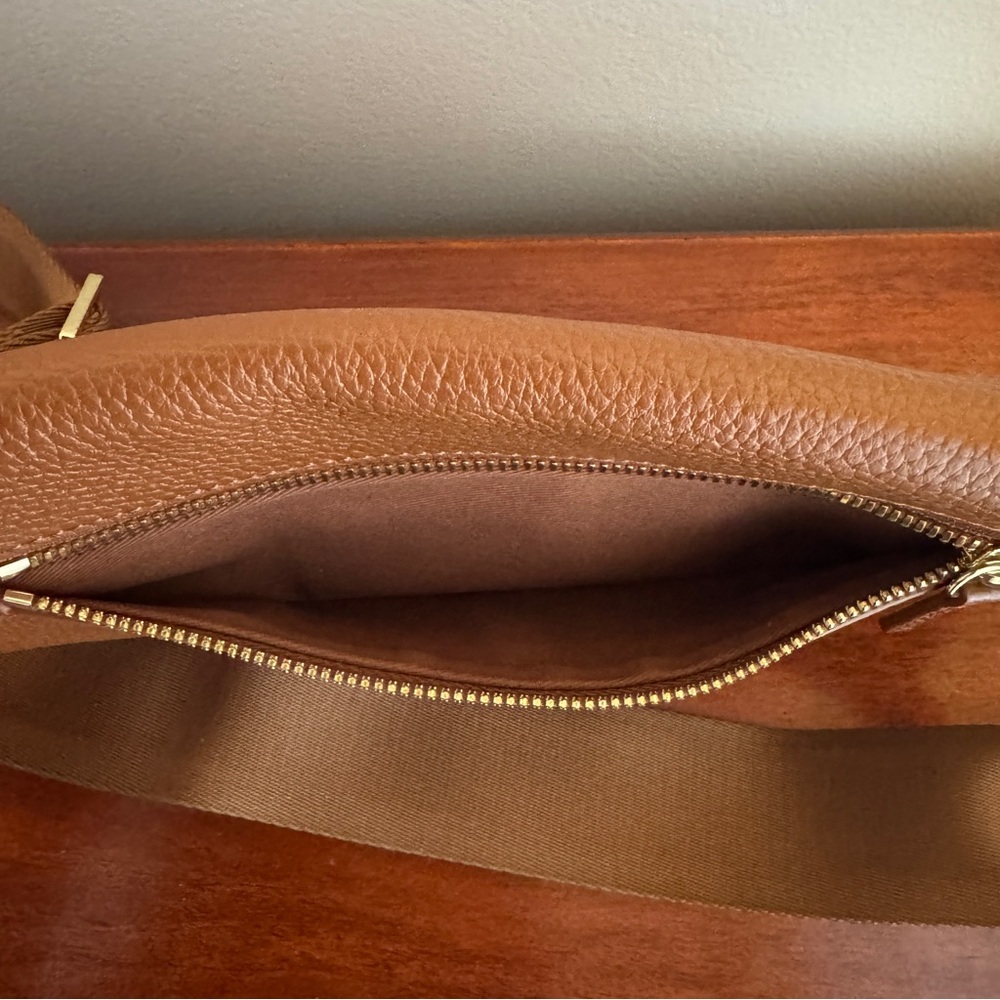 Quince Italian Pebbled Leather Sling Bag, Cognac - Picture 8 of 12